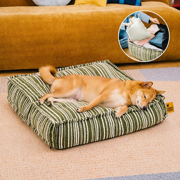 Sustainable Storage Pouf Ottoman & Dog Bed - Funnyfuzzy SnugNest