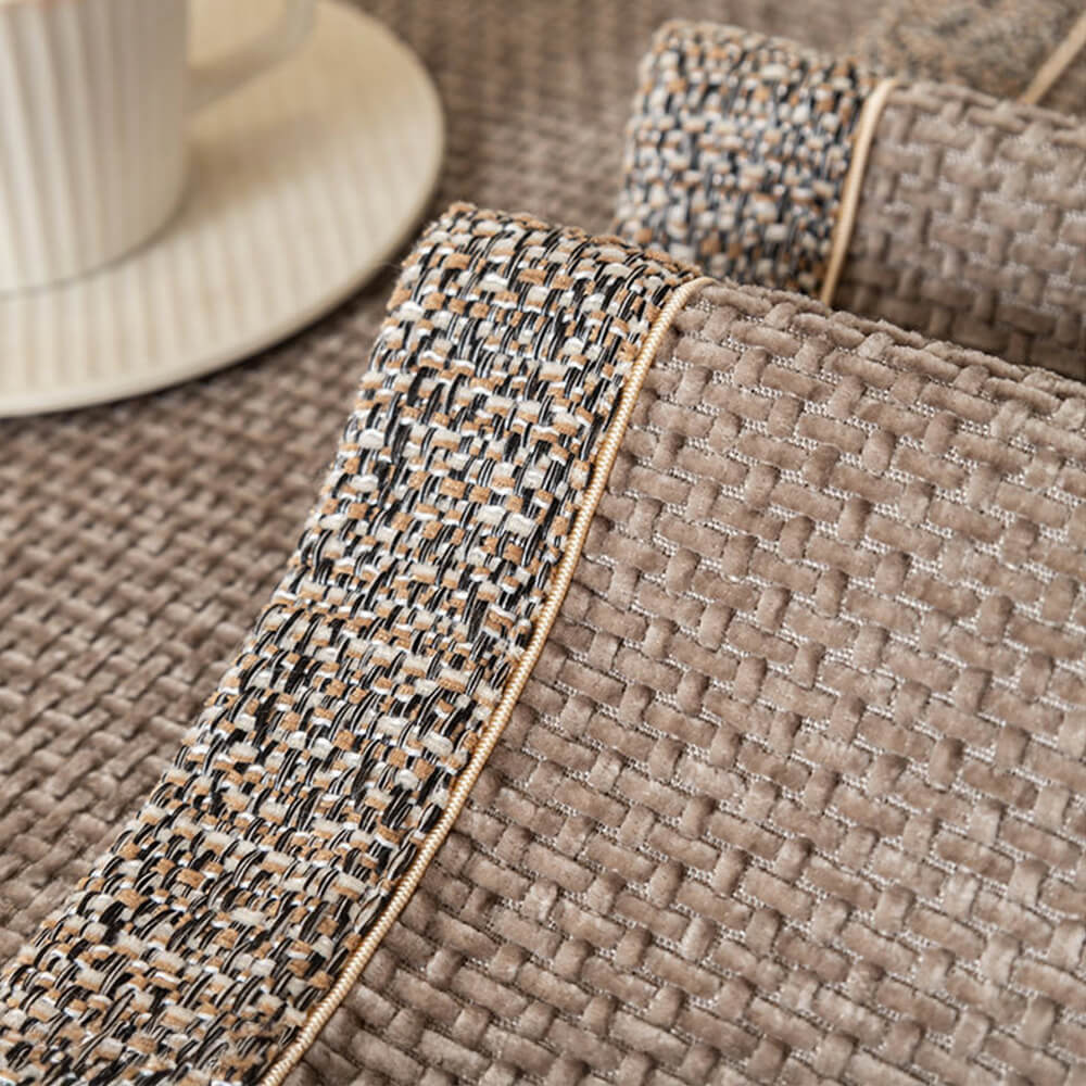 All-Season Modern Tweed Woven Chenille Anti-Slip Outdoor Couch Cover