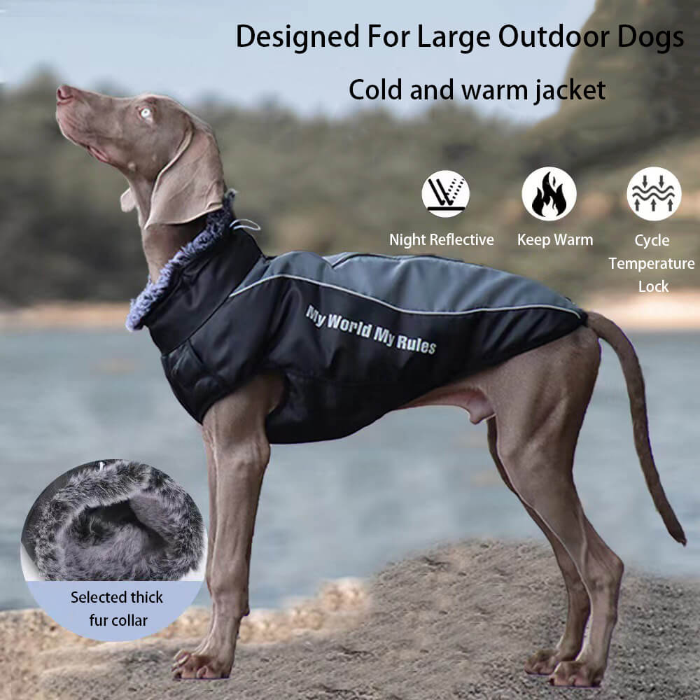 Reflective Windproof Winter Dog Coat - Ultimate Warmth and Safety for Large Dogs