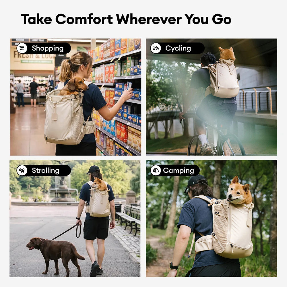 Dog Carrier Backpacks Dog Rucksack Dog Bike Carrier - Urban Roaming