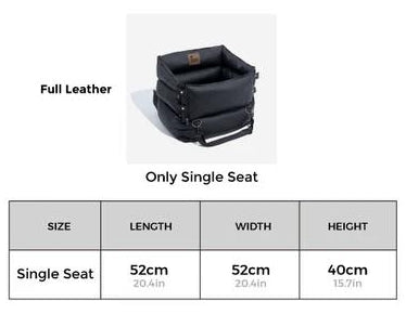 Full Leather Dog Pet Car Seat Bed - Fort