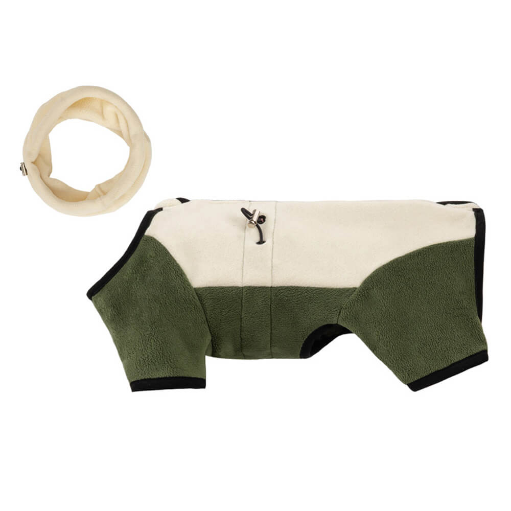 Full Coverage Polar Fleece Dog Onesie with Removable Collar