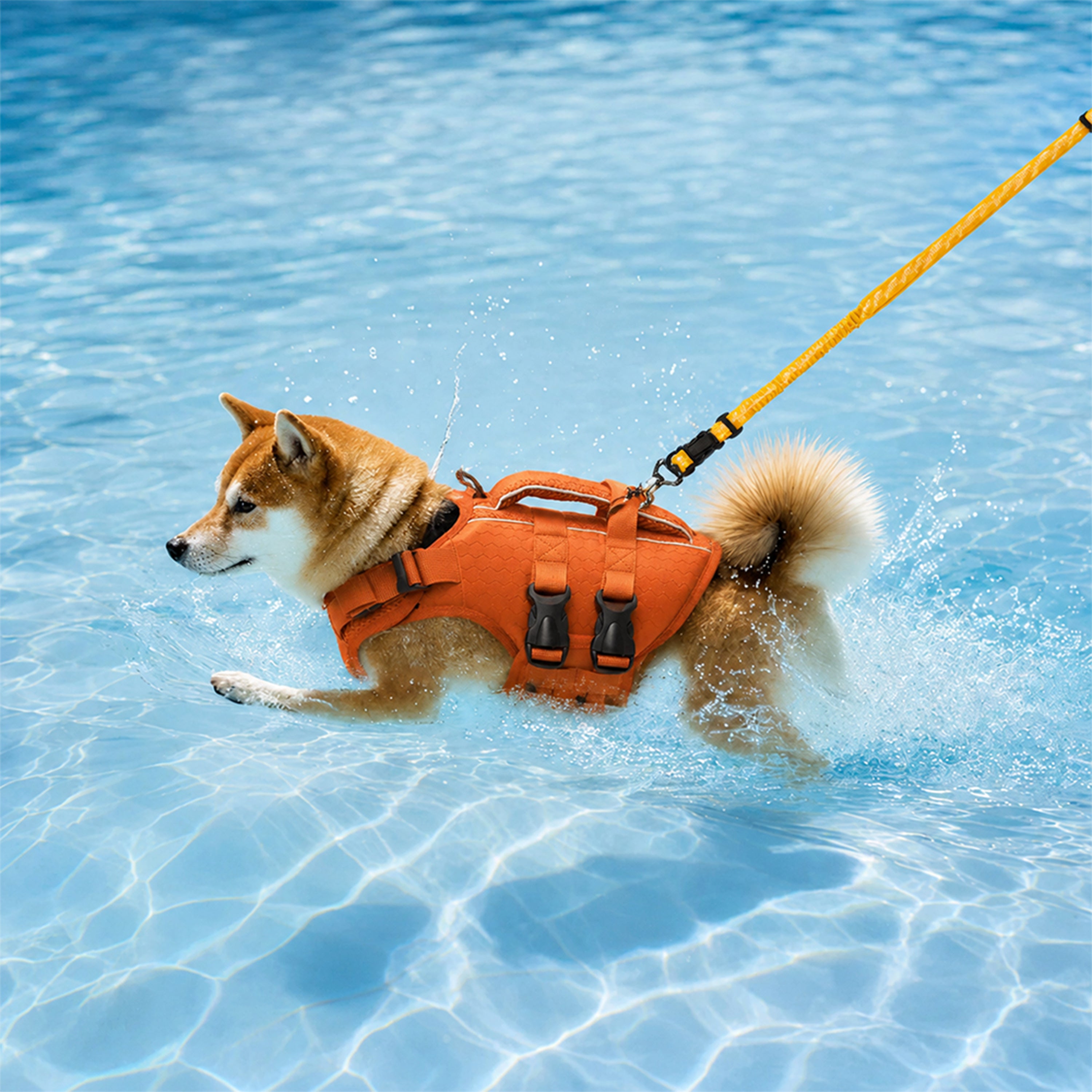 Adjustable Dog Life Jacket with Reflective Strips for Medium and Large Dogs