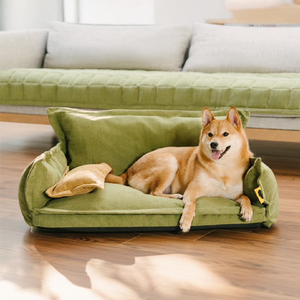 All-Season Chenille Dual-layer Removable Sponge Orthopedic Dog Bed With Pillow