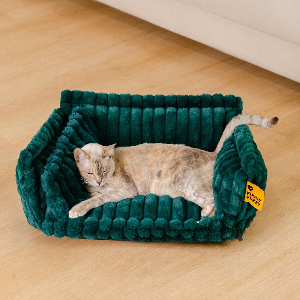 Washable Calming Soft Pillow Bolster Cat Bed-Snoozy Dream