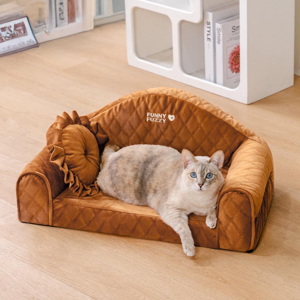 Pinky Cosy Indoor Sofa Calming Cat Bed -  Princess Lord