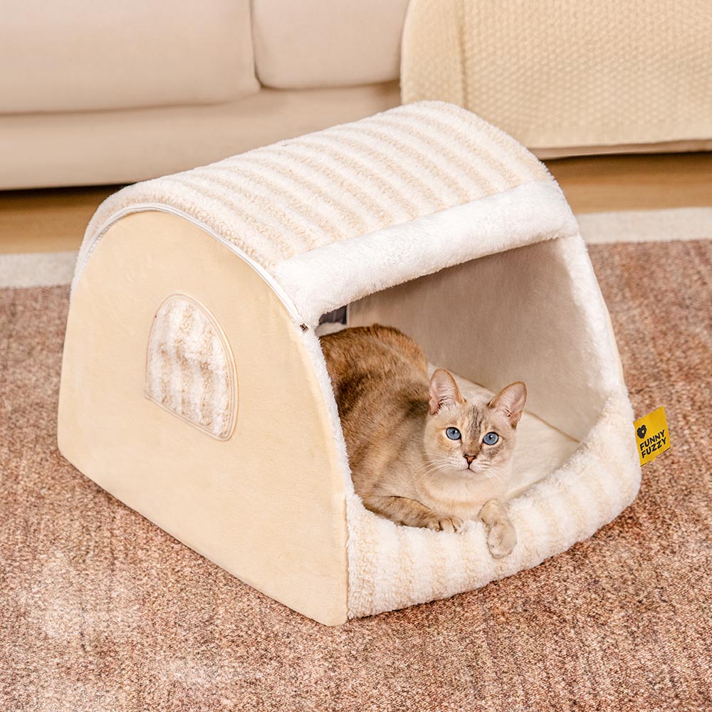 Striped Cosy Cat House - Cosy Retreat