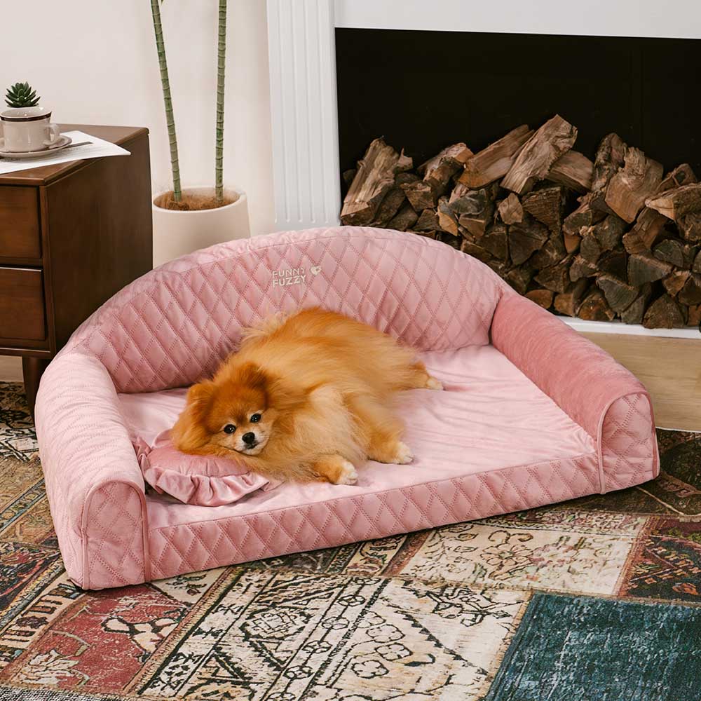 Pinky Cosy Bolster Dog Sofa Bed - Princess Lord