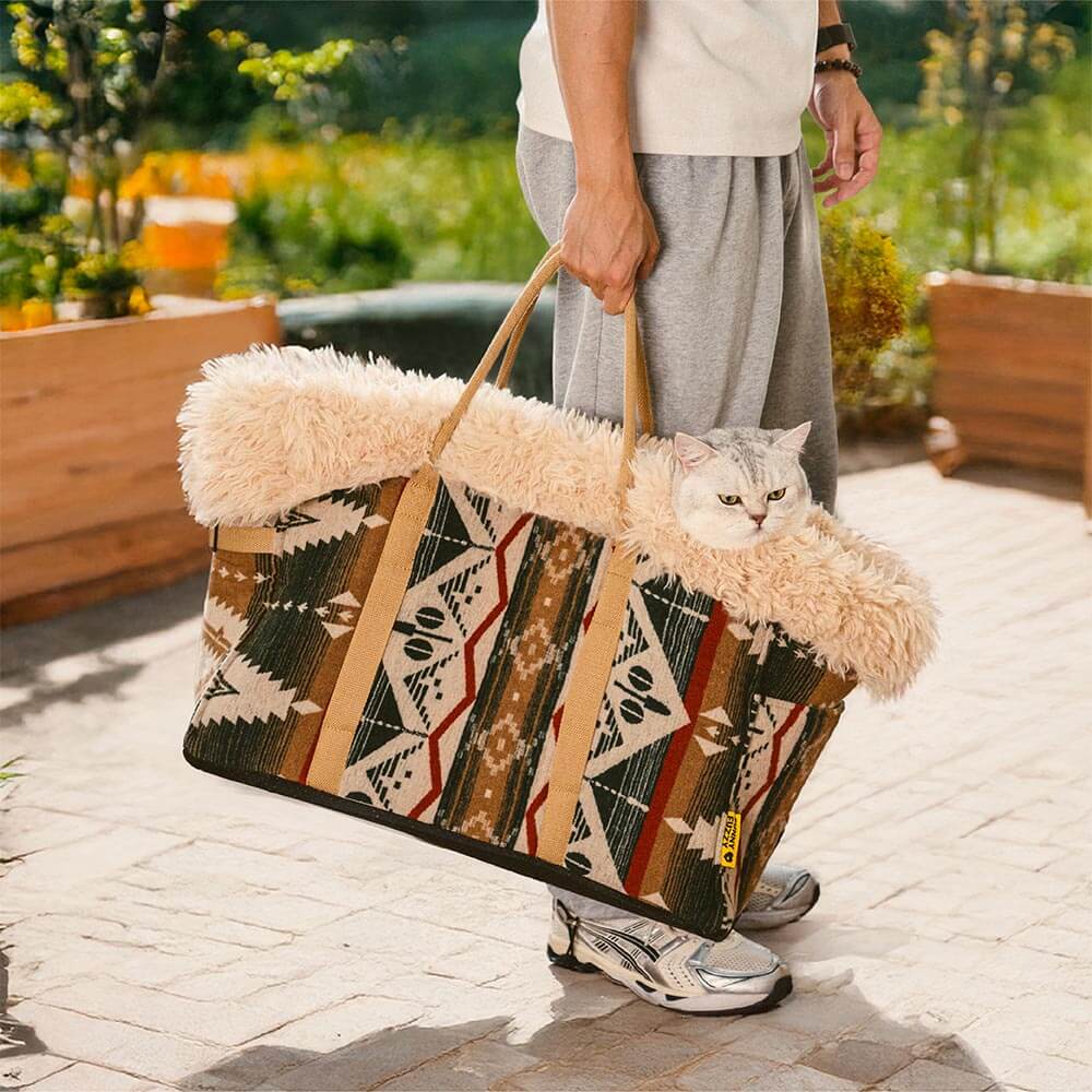 Large Reversible All-Season Indie Boho Cat Carrier - Wondernap