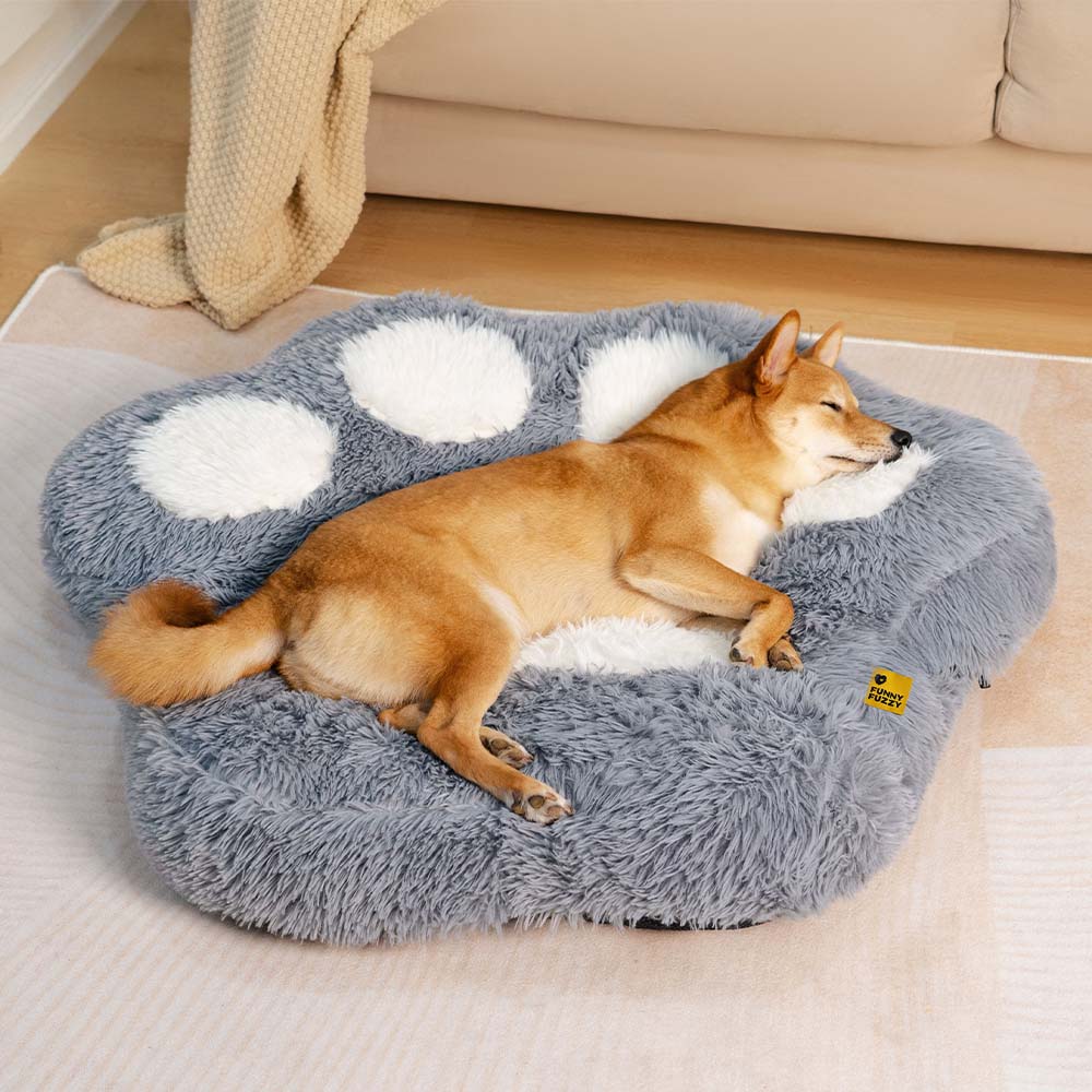 Washable Fluffy Non-Slip Cosy Dog Bed-Paw Spot