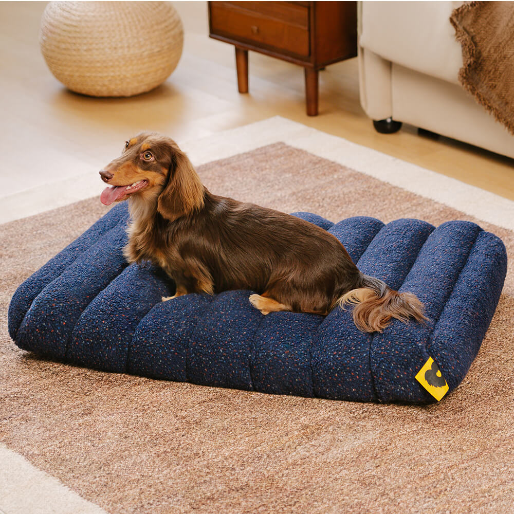 Large Washable Creamy Cozy Flat Dog Beds - Cheesecake