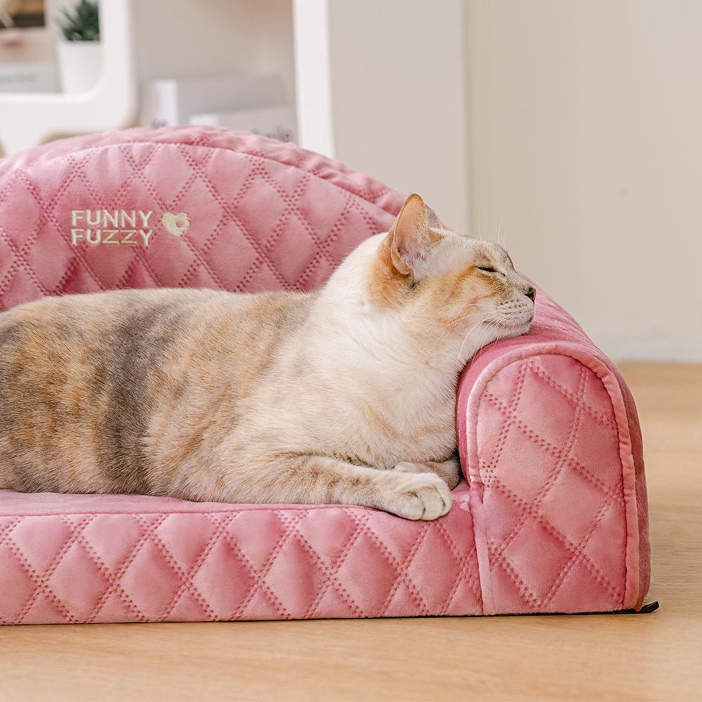 Pinky Cosy Indoor Sofa Calming Cat Bed -  Princess Lord