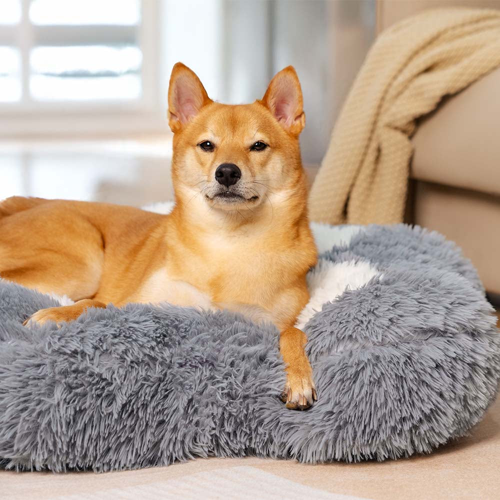 Washable Fluffy Non-Slip Cosy Dog Bed-Paw Spot