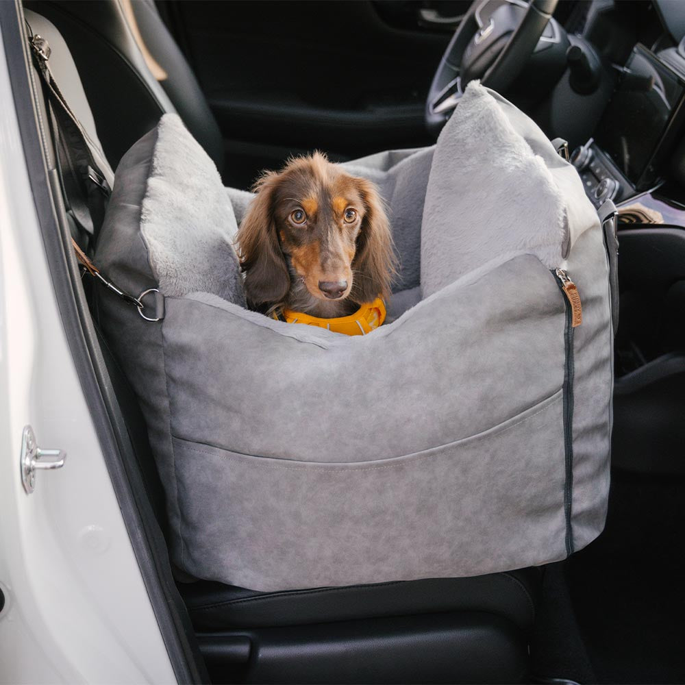 Large Fluffy Warmth Safe Non-Slip Dog Carrier Booster Car Seat- Ride and Rover