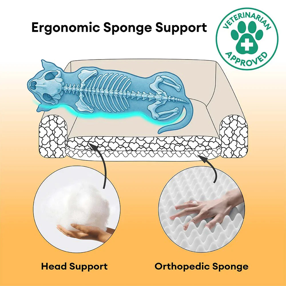 Plush Warmth Removable Orthopedic Wedge Bolster Dog Sofa Bed - CozySlope