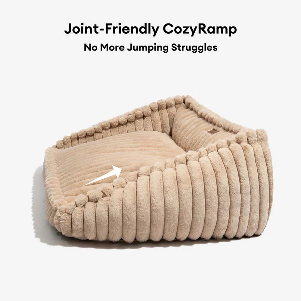 Plush Warmth Removable Orthopedic Wedge Bolster Dog Sofa Bed - CozySlope