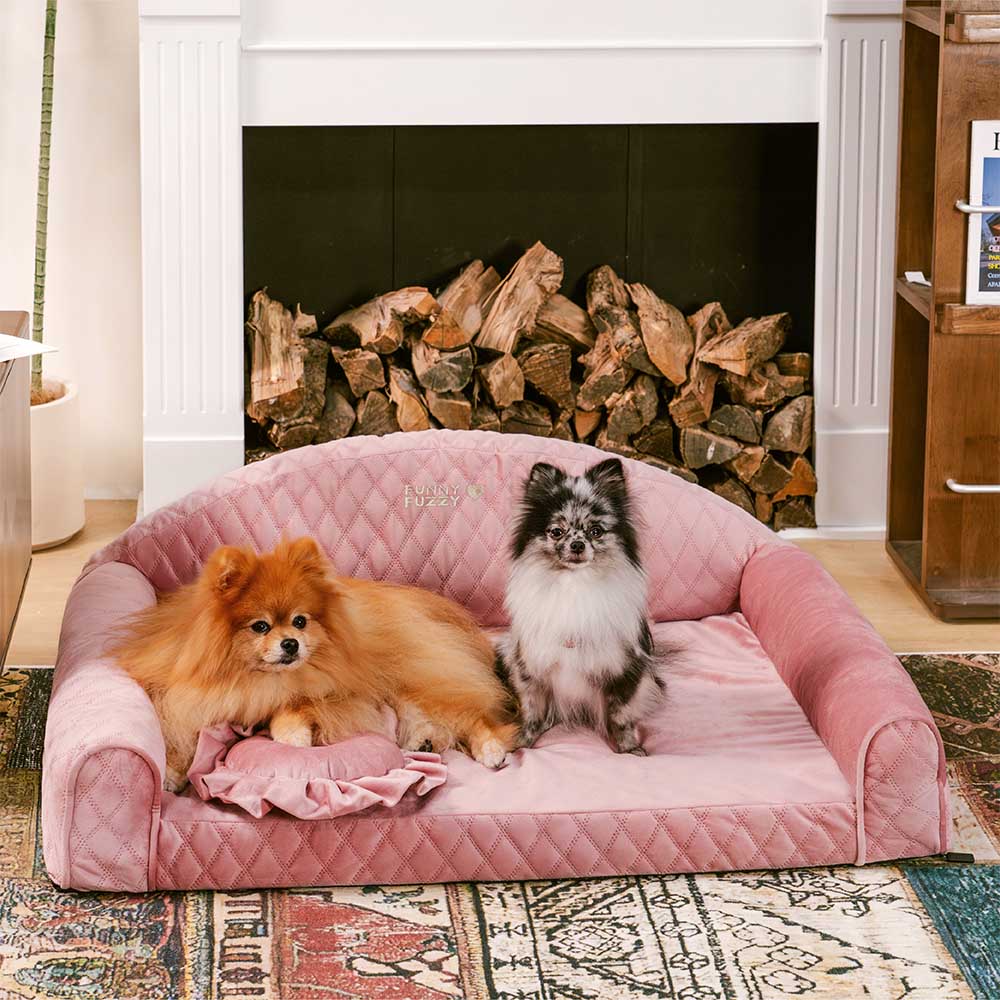 Pinky Cozy Bolster Dog Sofa Bed -  Princess Lord