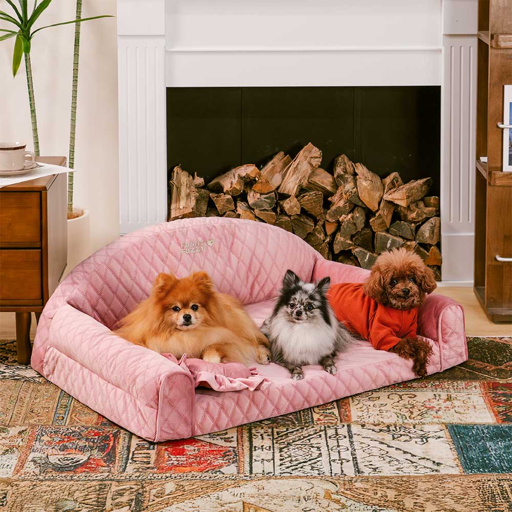 Pinky Cosy Bolster Dog Sofa Bed - Princess Lord