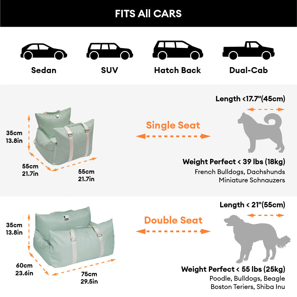 Waterproof ISOFIX Dog Car Seat Bed with Isofix System - First Class