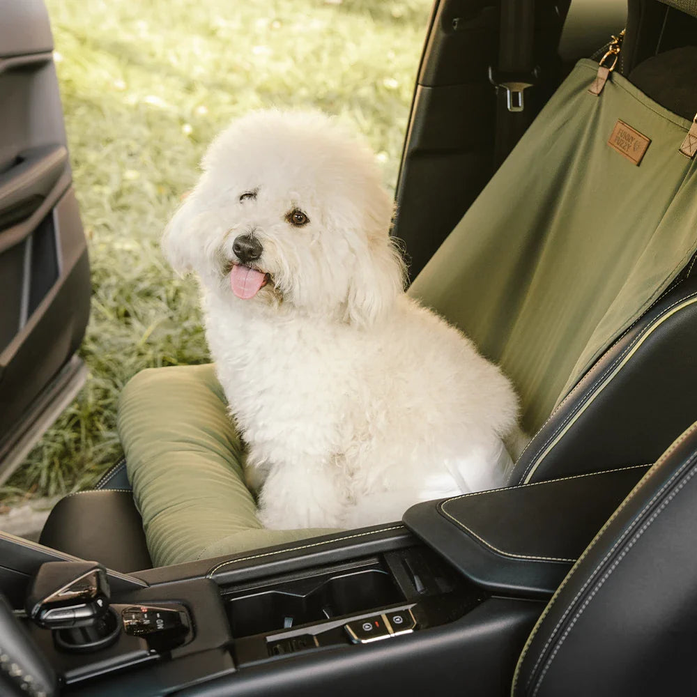 Travel Bolster Safety Back Single Seat Large Dog Car Seat Bed – Chessboard Lounge