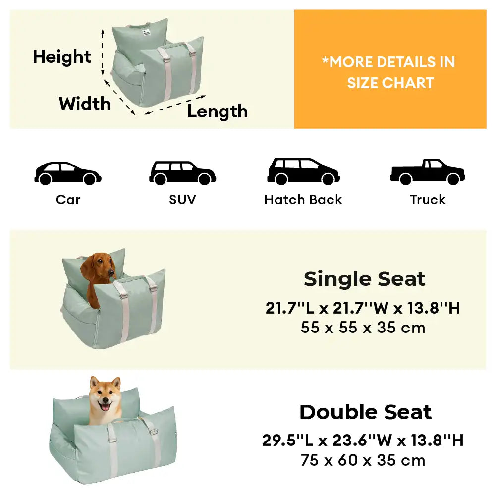 Waterproof Travel Dog Car Seat Bed - First Class