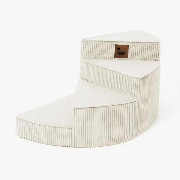 Cozy Corduroy Joint-Friendly Removable Spiral Pet Stairs - CreamyStep