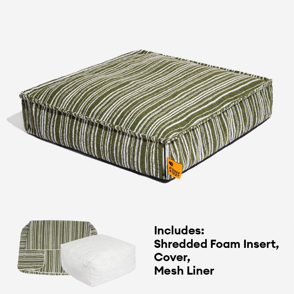 Sustainable Storage Pouf Ottoman & Dog Bed - Funnyfuzzy SnugNest