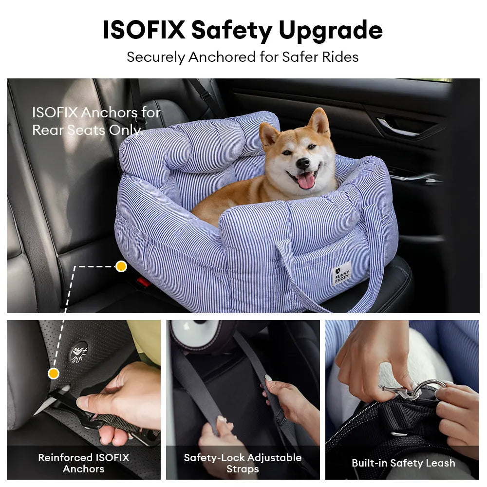 Portable ISOFIX Dog Car Seat Bed with ISOFIX System