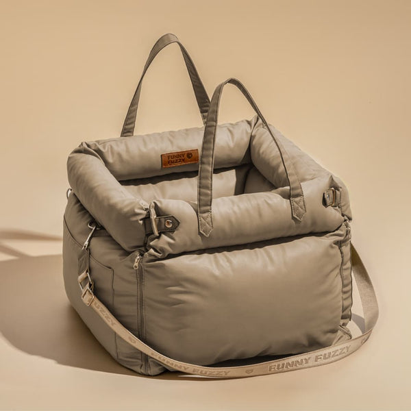 Deluxe Faux Leather Dog Car Seat Booster Bed - Urban Voyager