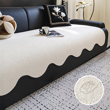 Water-repellent Teddy Fleece Non-Slip Straight Couch Cover