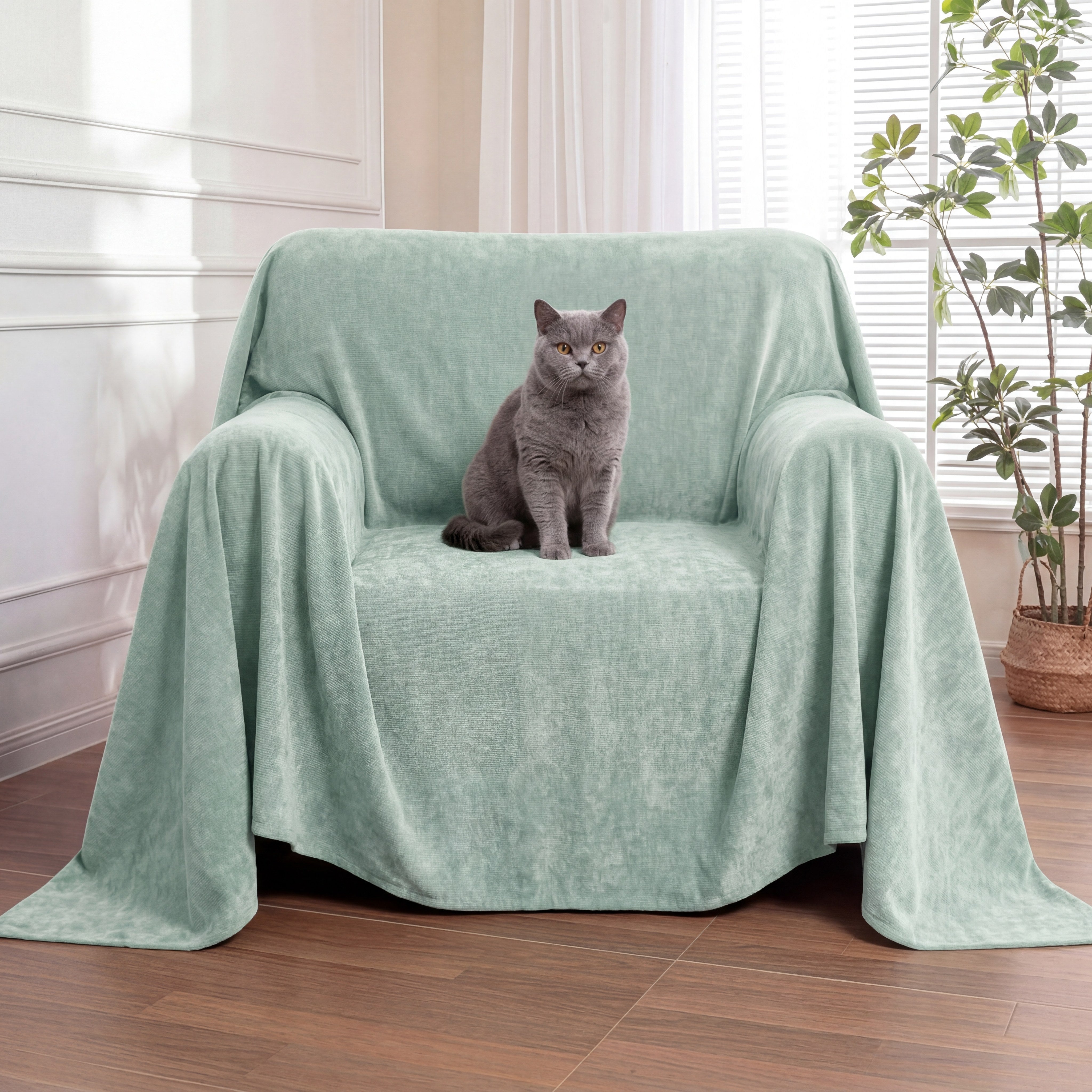 Soft and Waterproof Scratch-Resistant Non-Linting Throw Recliner Chair Cover