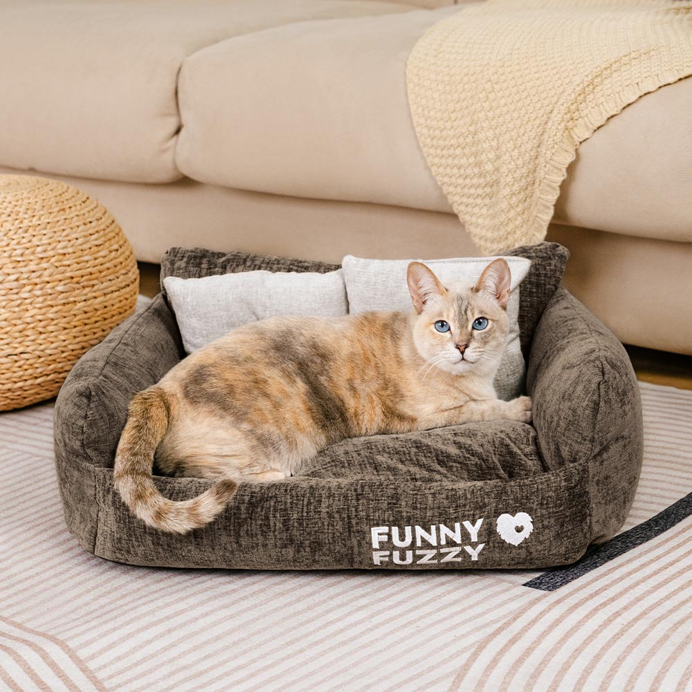 Vintage Chenille Washable Soft Cat Sofa Bed