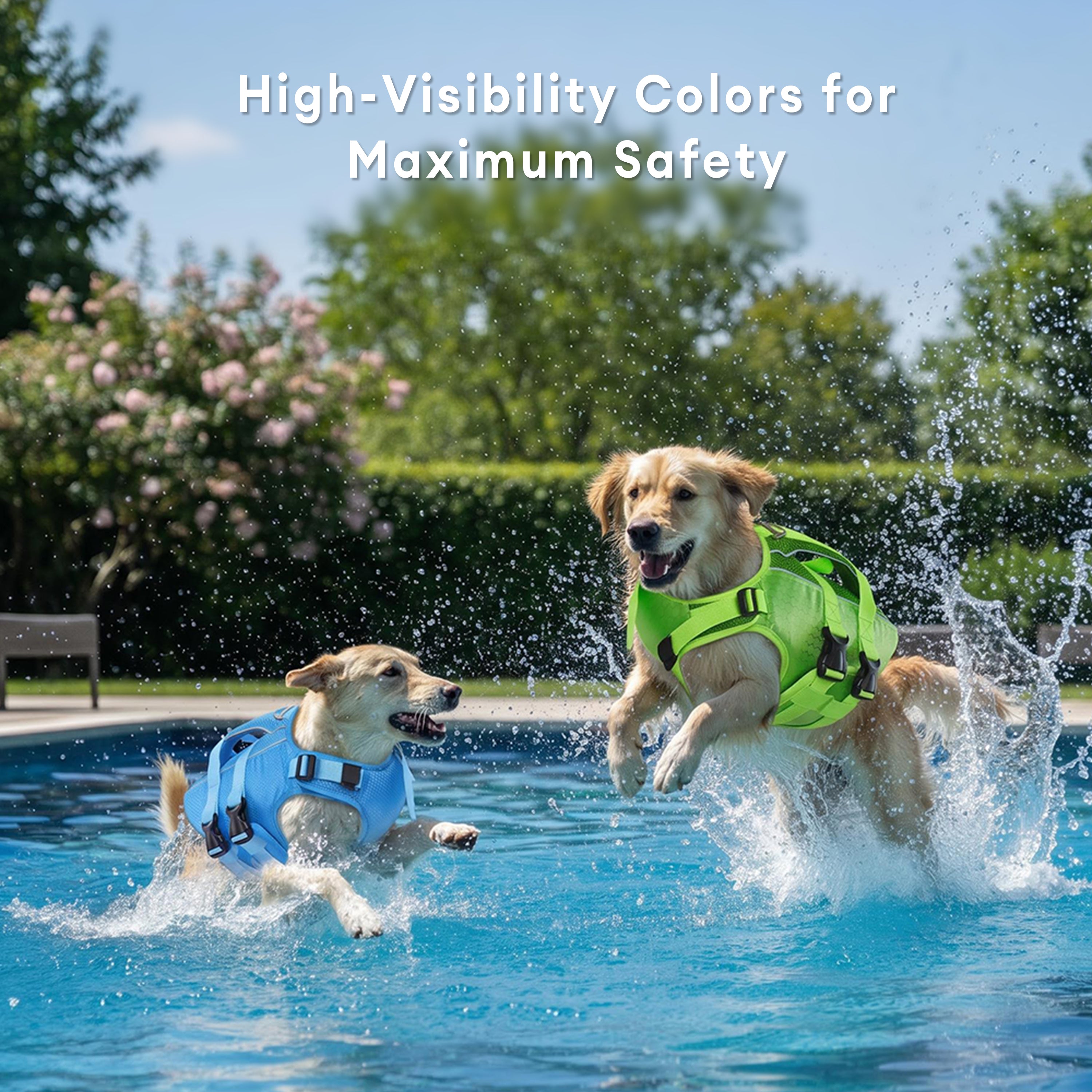 Adjustable Dog Life Jacket with Reflective Strips for Medium and Large Dogs