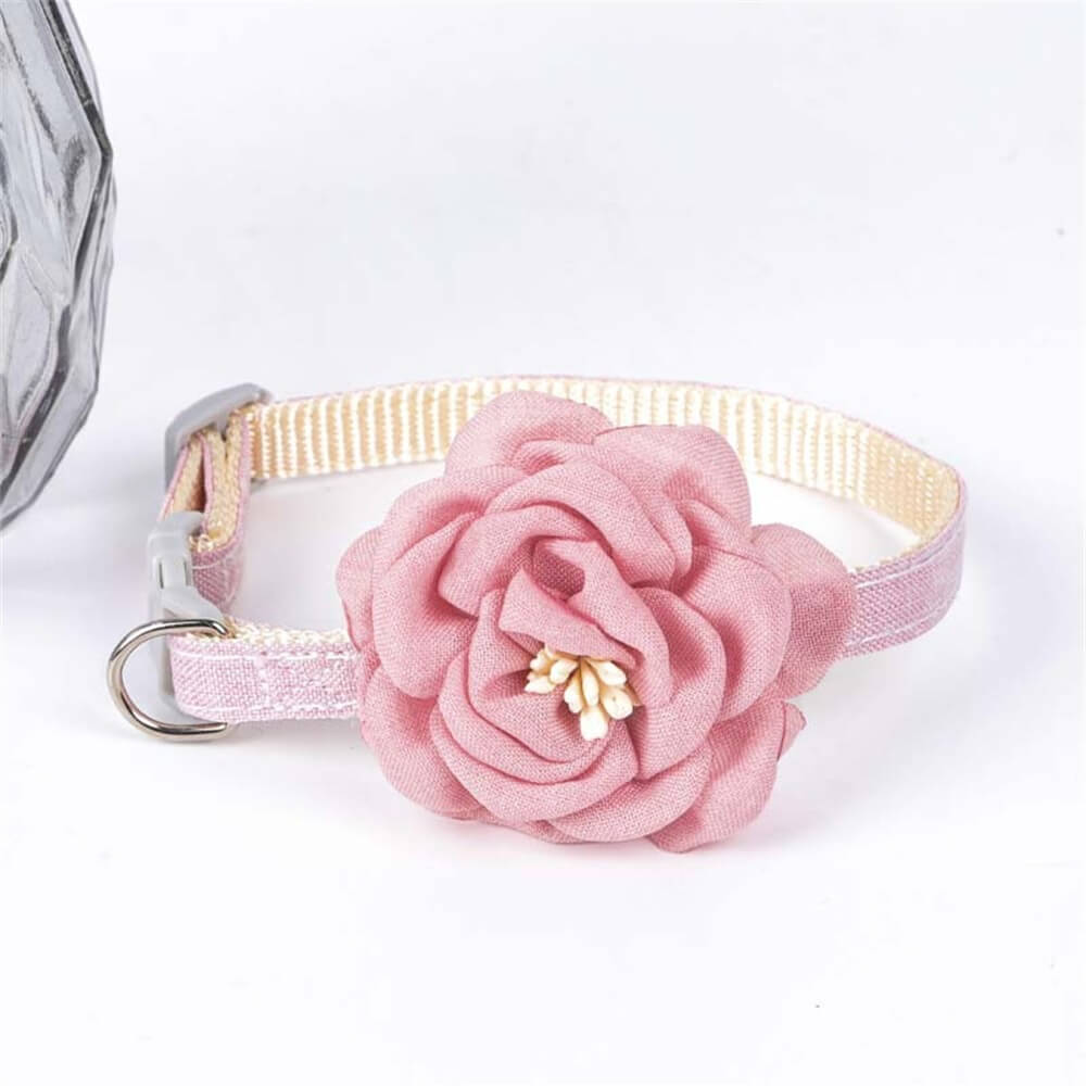 Pet cat accessories imitation camellia pendant multi-color collar