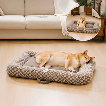Diamond Plaid Dual-Sided Multi-Use Plush Pet Mat - ComfyEase