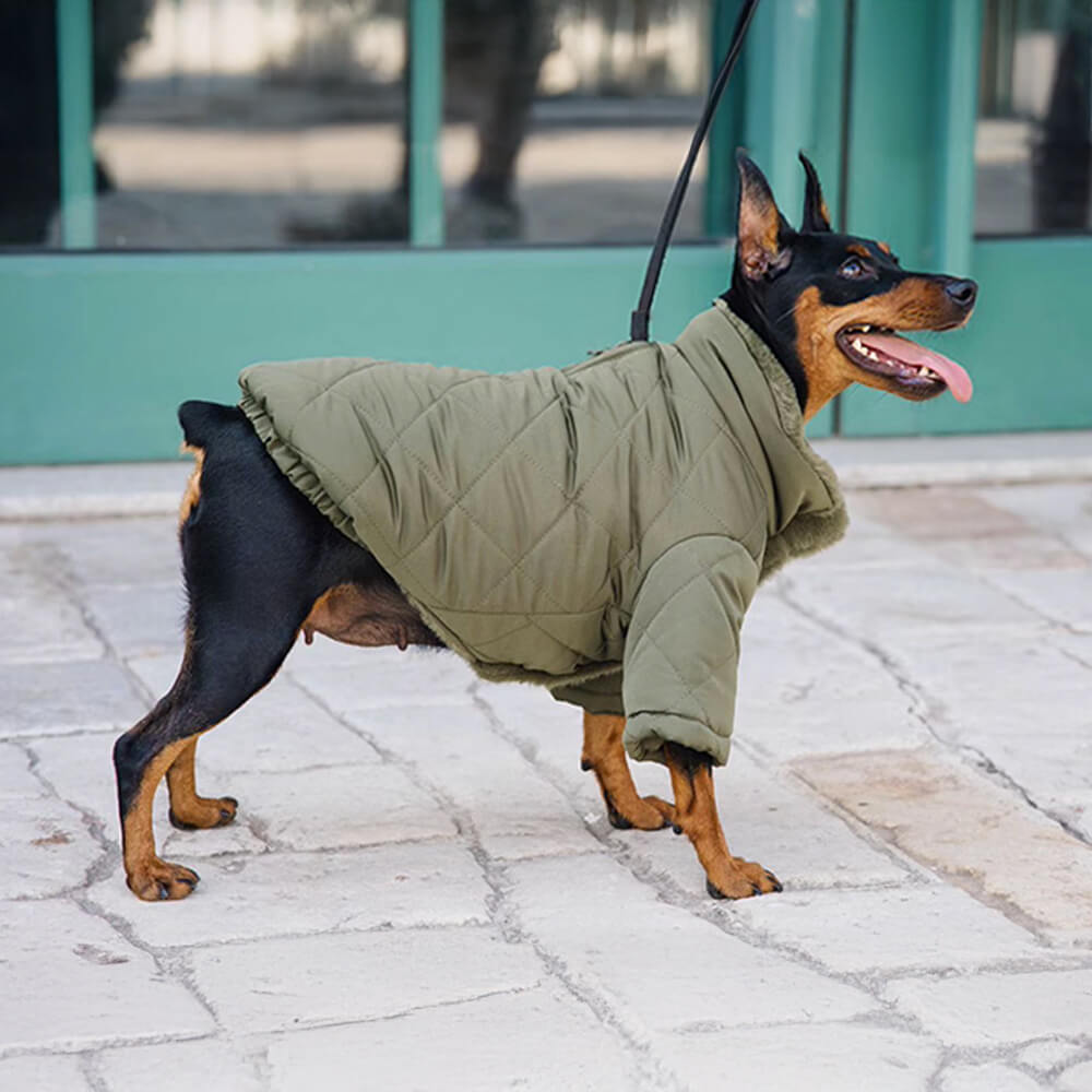 Cozy Warm Faux Fur Turtleneck Snap Fasteners Dog Coat