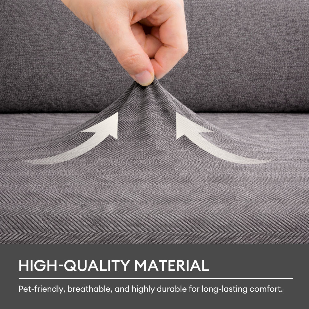 Herringbone Full Coverage Comfortable Scratch-Resistant Sofa Protection Magic Couch Cover