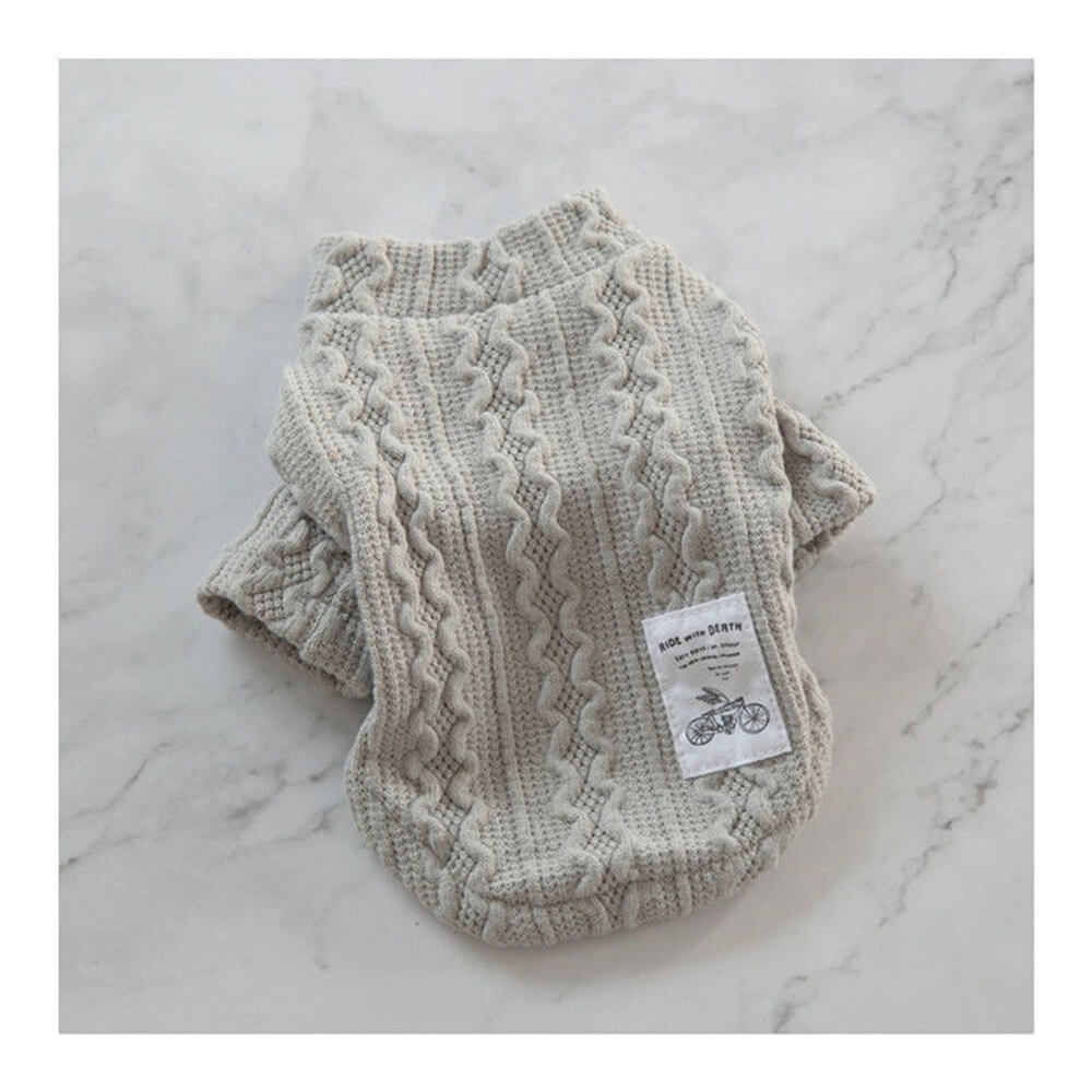 Cozy and Stylish Cable Knit Dog Sweater - Perfect for Chilly Days