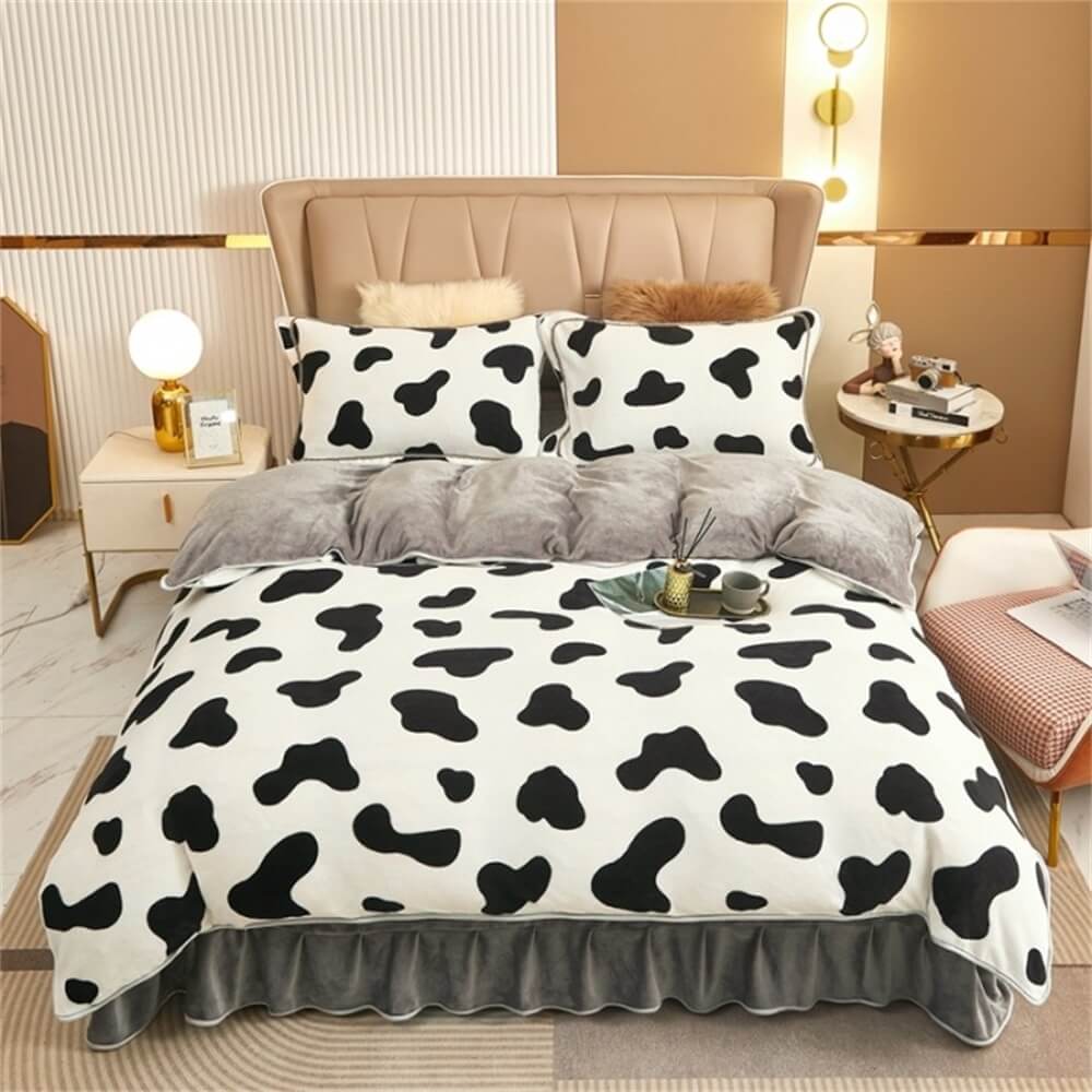 Light Luxury Thickened Milk Fleece Warm Bed Sheet Set