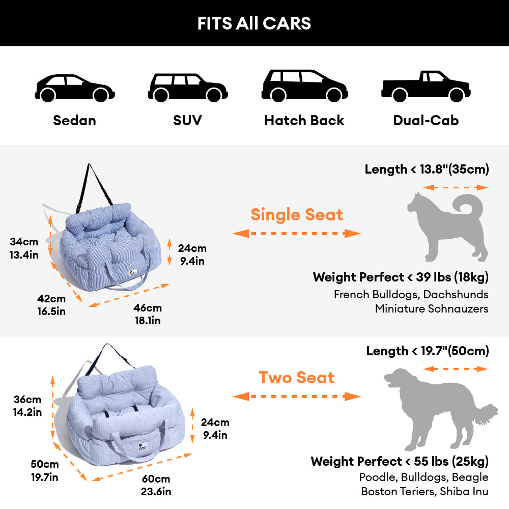 Portable ISOFIX Dog Car Seat Bed with ISOFIX System