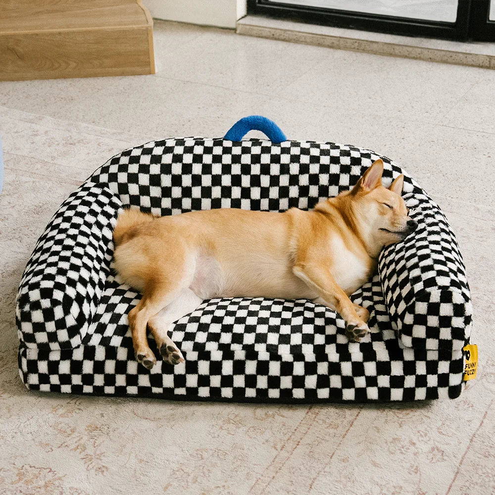 Checkerboard Thick & Fluffy Washable Orthopedic Dog Sofa Bed - CheckMate