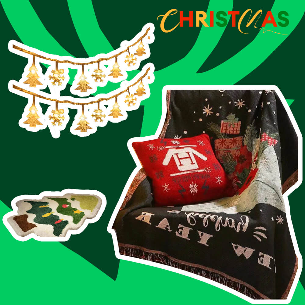 Christmas Throw Blanket - Gift Bundle 3pcs