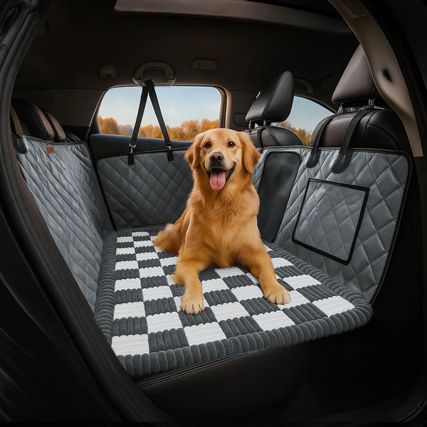 Premium Faux Leather Water-repellent Hammock Dog Car Seat Cover - RideProtector