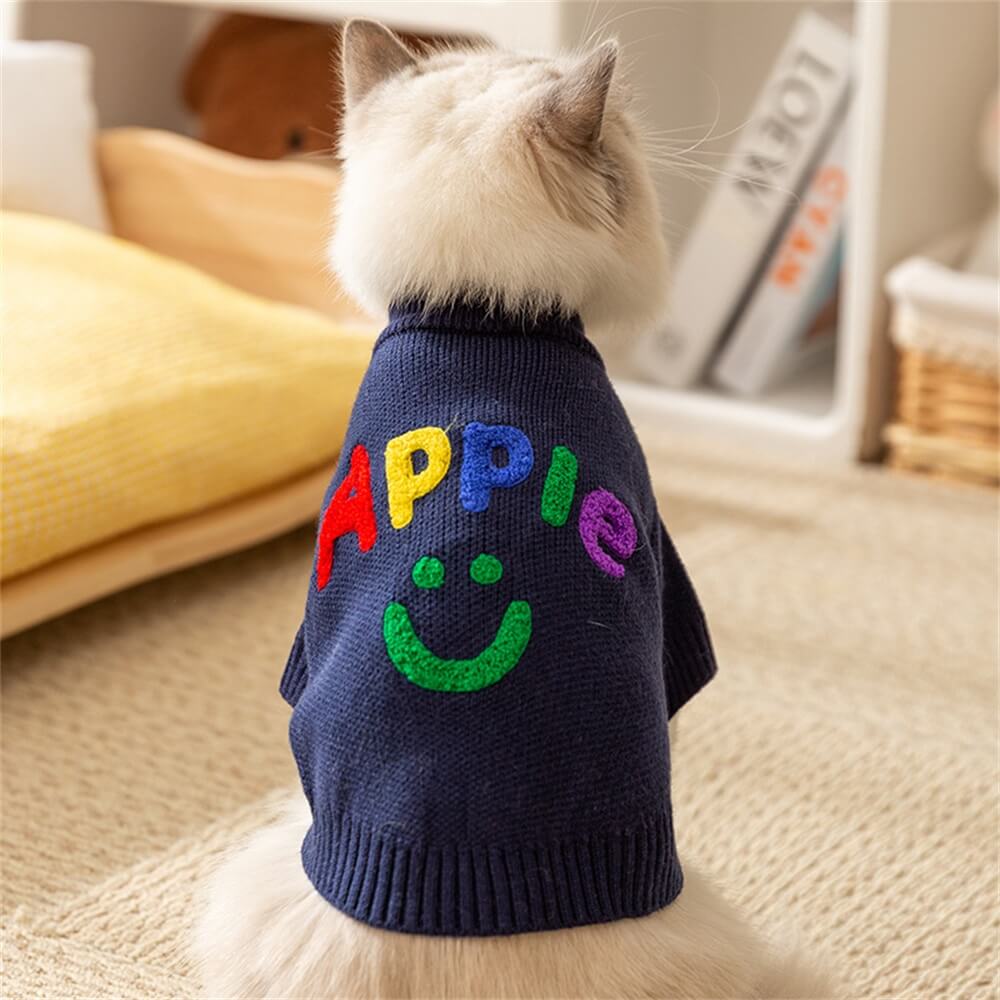 Colorful Apple Knit Dog Sweater