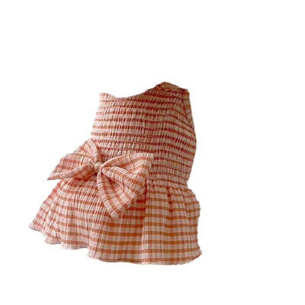 Gingham Bow Dog Dress – Lightweight and Perfect for Summer Days