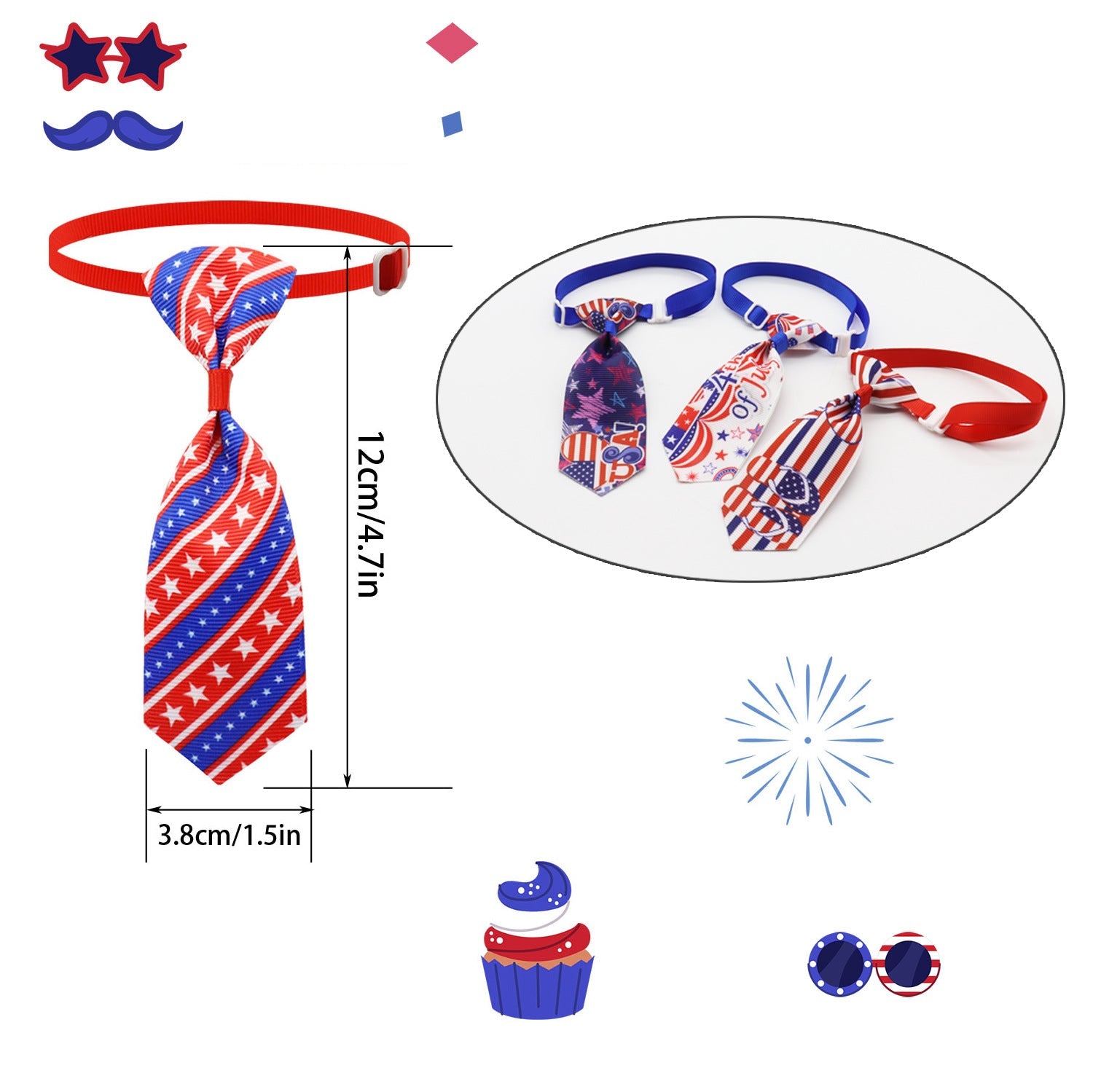 Adjustable Independence Day Pet Neck Tie Pet Clothing Accessories