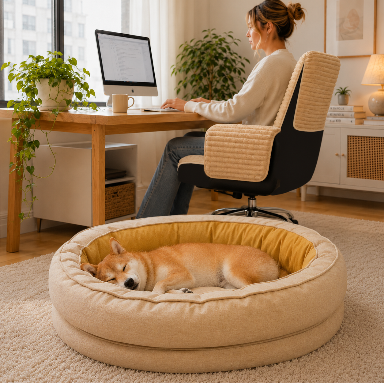 Donut Orthopedic Dog Bed - Home Office