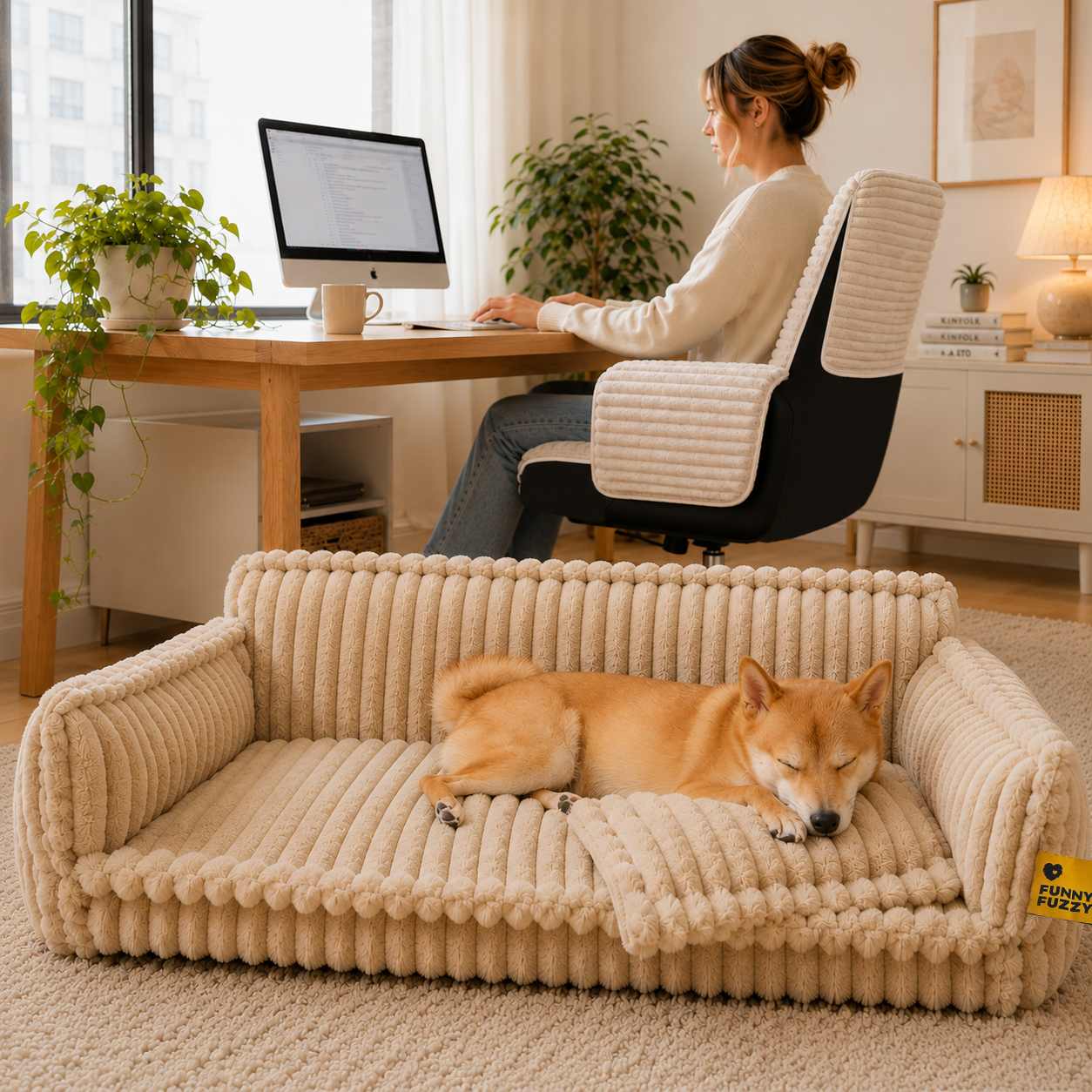 Large Washable Fluffy Orthopedic Soft Dog Pillow Dog Sofa Bed - Home Office