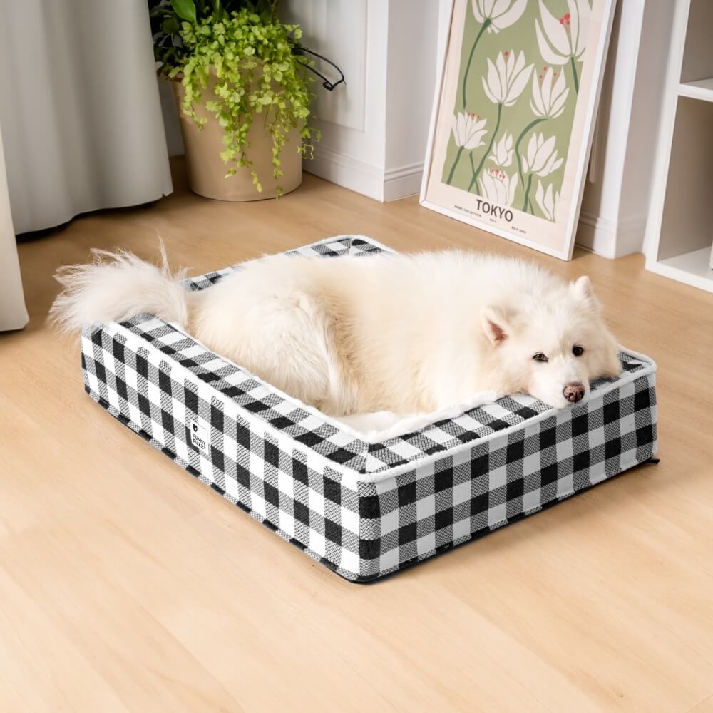 Festive Classic Tartan Cosy Dog Anti-Anxiety Calming Bed