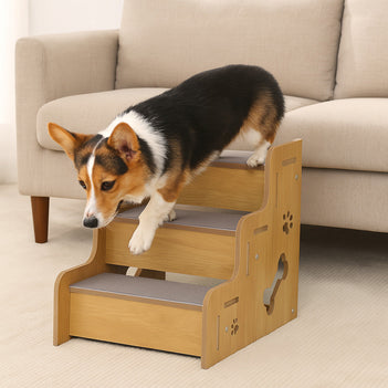 Safe Sturdy Wood Non-Slip Dog Ramp Stairs